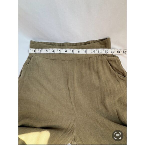 ANRABESS Linen Pants Boho Wide Leg High Waist Lounge Cropped S Lagenlook - Picture 11 of 12
